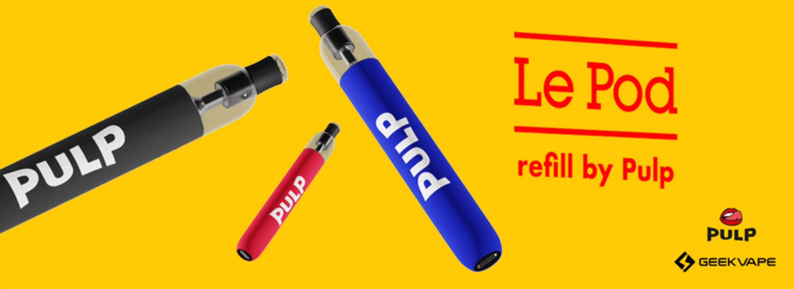 Le POD by PULP en 3 couleurs noir rouge et bleu